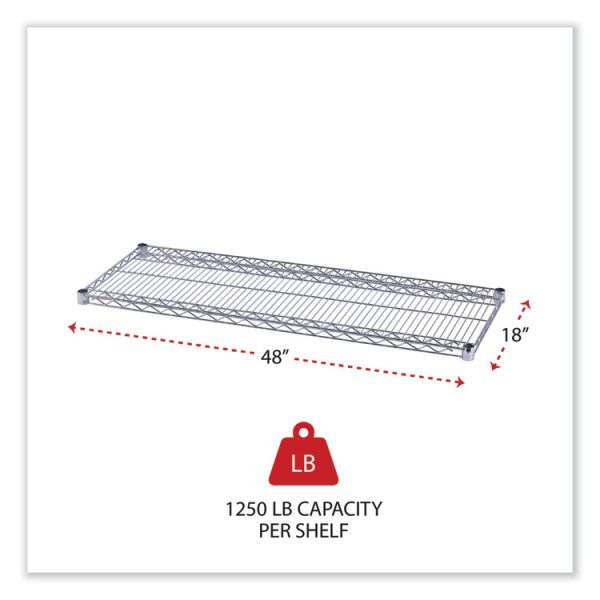 Industrial Wire Shelving Extra Wire Shelves, 48w X 18d, Silver, 2 Shelves/carton - Image 2