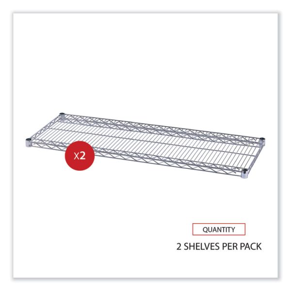 Industrial Wire Shelving Extra Wire Shelves, 48w X 18d, Silver, 2 Shelves/carton - Image 6