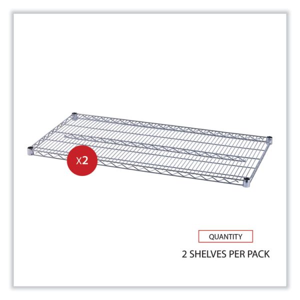 Industrial Wire Shelving Extra Wire Shelves, 48w X 24d, Silver, 2 Shelves/carton - Image 6