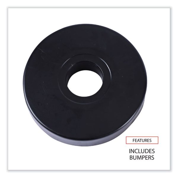 Optional Casters for Wire Shelving, Hooded Design with Integrated Bumpers, Grip Ring Stem, 5" Wheel, Black, 4/Set (2 Locking) - Image 3