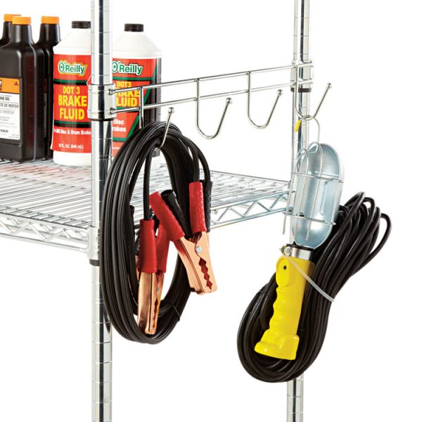 Hook Bars For Wire Shelving, Five Hooks, 24" Deep, Silver, 2 Bars/pack - Image 5