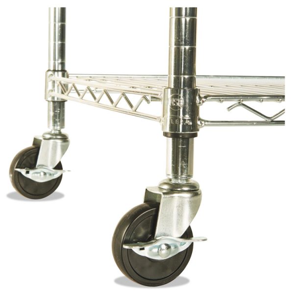 Nsf Certified 4-Shelf Wire Shelving Kit With Casters, 48w X 18d X 72h, Silver - Image 8