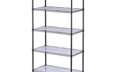 5-Shelf Wire Shelving Kit With Casters And Shelf Liners, 36w X 18d X 72h, Black Anthracite