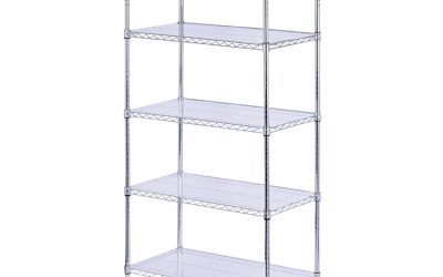 5-Shelf Wire Shelving Kit With Casters And Shelf Liners, 36w X 18d X 72h, Silver