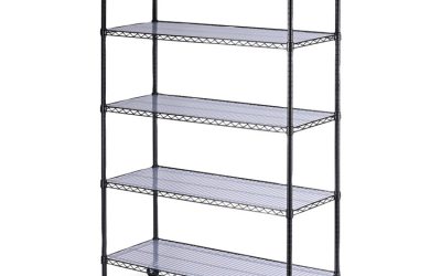 5-Shelf Wire Shelving Kit With Casters And Shelf Liners, 48w X 18d X 72h, Black Anthracite