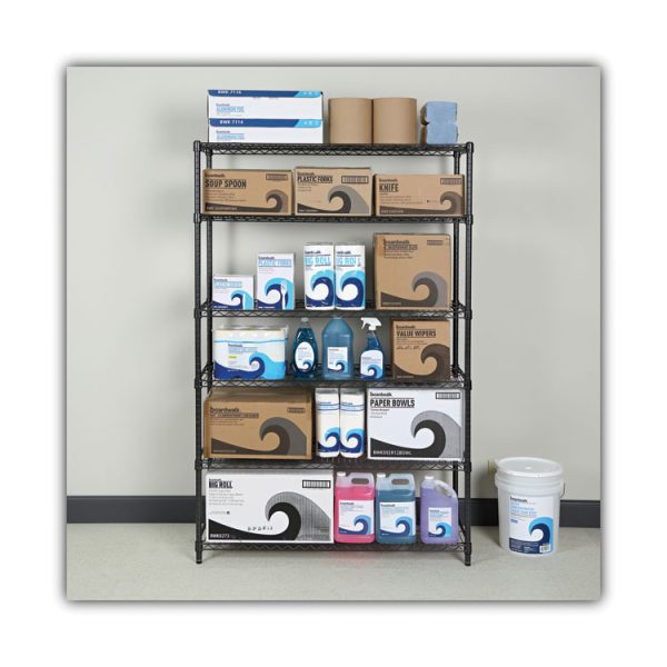 Nsf Certified 6-Shelf Wire Shelving Kit, 48w X 18d X 72h, Black Anthracite - Image 4