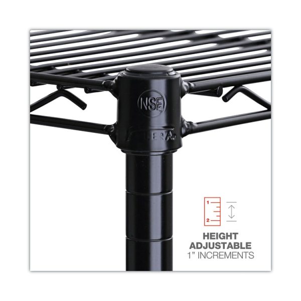 NSF Certified 6-Shelf Wire Shelving Kit, 48w x 18d x 72h, Black - Image 3