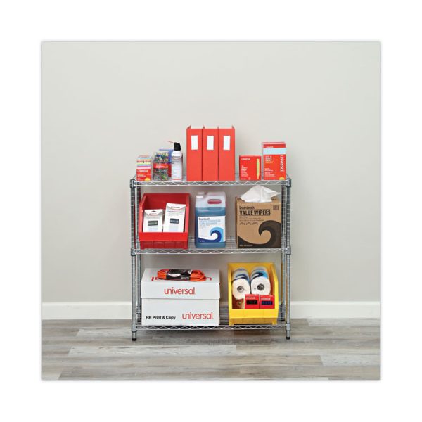 Residential Wire Shelving, Three-Shelf, 36w X 14d X 36h, Silver - Image 9