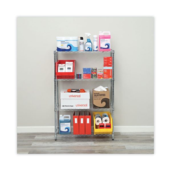 Residential Wire Shelving, Four-Shelf, 36w X 14d X 54h, Silver - Image 9