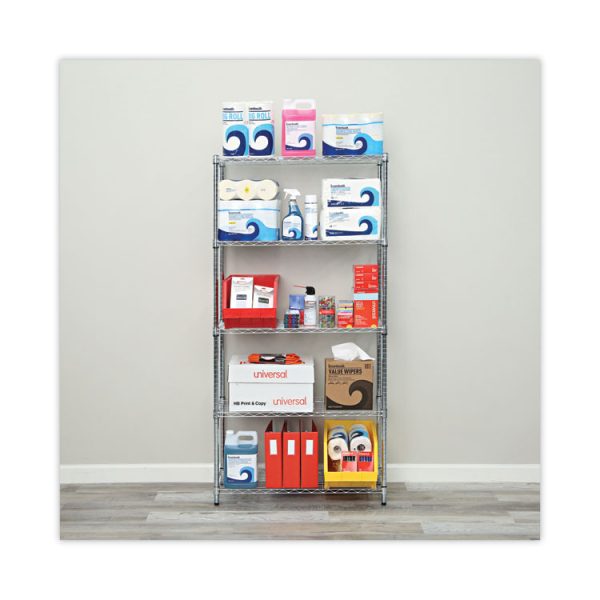 Residential Wire Shelving, Five-Shelf, 36w X 14d X 72h, Silver - Image 9