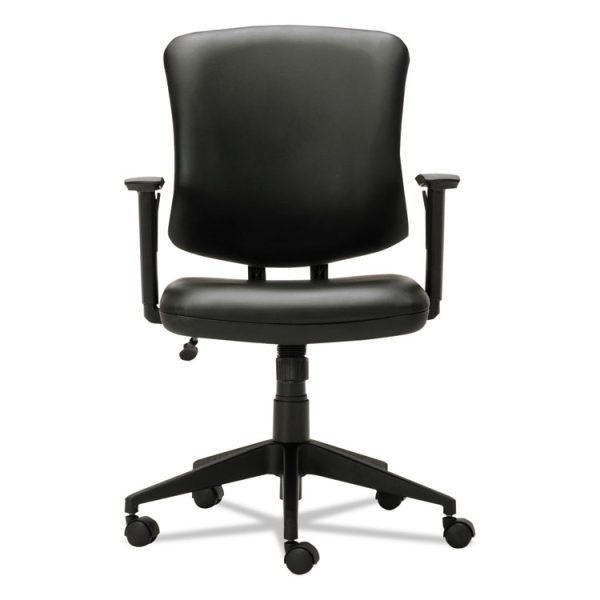 Alera Everyday Task Office Chair, Bonded Leather Seat/back, Supports Up To 275 Lb, 17.6" To 21.5" Seat Height, Black - Image 2