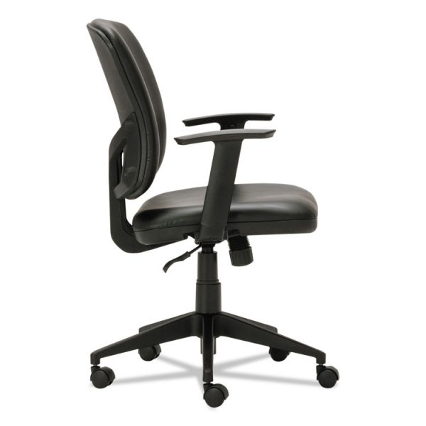Alera Everyday Task Office Chair, Bonded Leather Seat/back, Supports Up To 275 Lb, 17.6" To 21.5" Seat Height, Black - Image 3