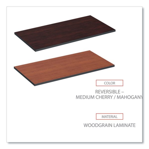 Reversible Laminate Table Top, Rectangular, 47.63 X 23.63, Medium Cherry/mahogany - Image 3