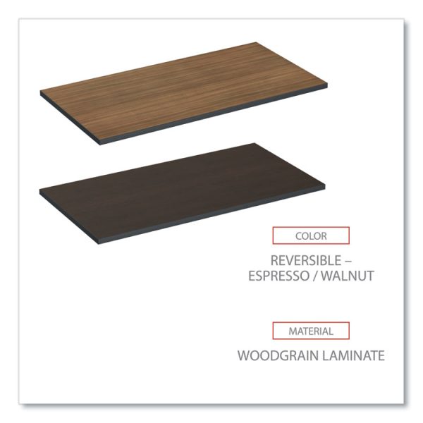 Reversible Laminate Table Top, Rectangular, 47.63w X 23.63d, Espresso/walnut - Image 3