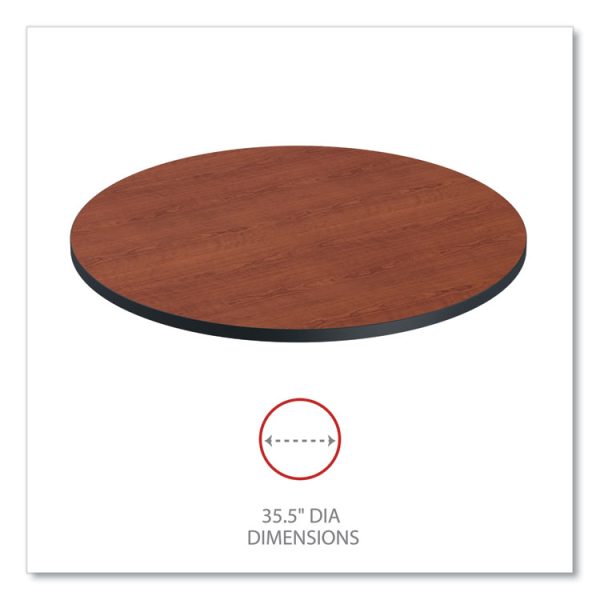 Reversible Laminate Table Top, Round, 35.5" Diameter, Medium Cherry/Mahogany - Image 2