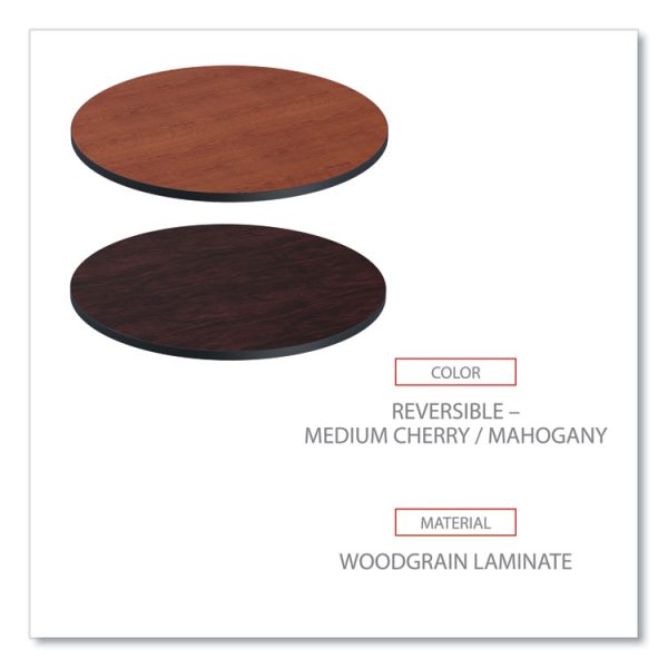 Reversible Laminate Table Top, Round, 35.5" Diameter, Medium Cherry/Mahogany - Image 3