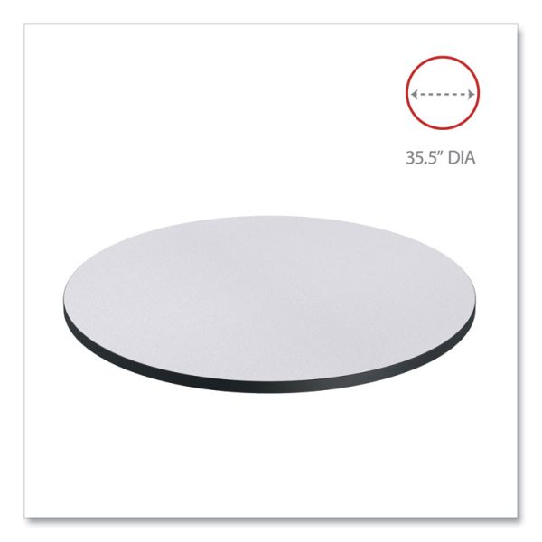 Reversible Laminate Table Top, Round, 35.5" Diameter, White/Gray - Image 2
