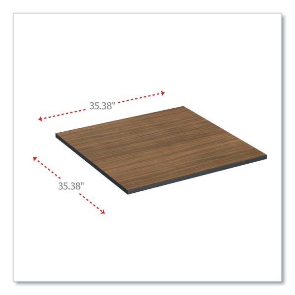 Reversible Laminate Table Top, Square, 35.38w X 35.38d, Espresso/walnut - Image 2