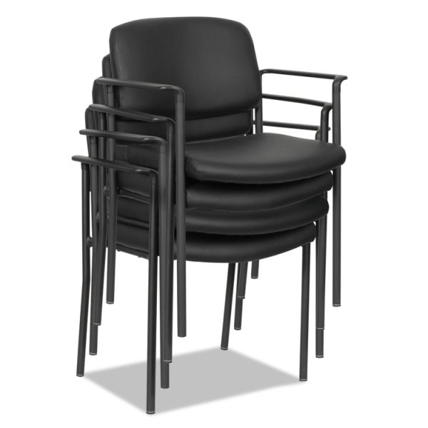 Alera Sorrento Series Ultra-Cushioned Stacking Guest Chair, 25.59" x 24.01" x 33.85", Black, 2/Carton - Image 6