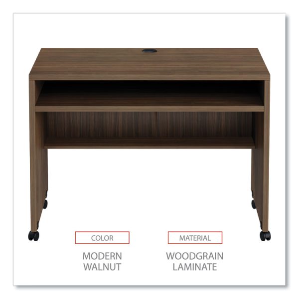 Alera Valencia Series Mobile Workstation Desk, 41.38" X 23.63" X 30", Modern Walnut - Image 4