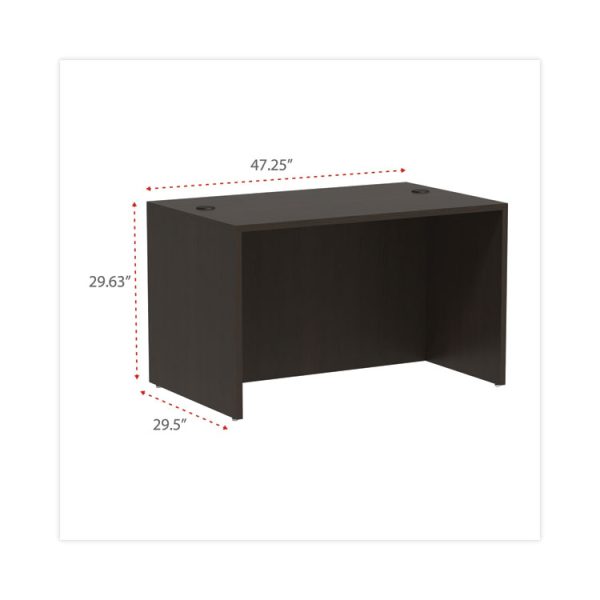 Alera Valencia Series Straight Front Desk Shell, 47.25" X 29.5" X 29.63", Espresso - Image 2