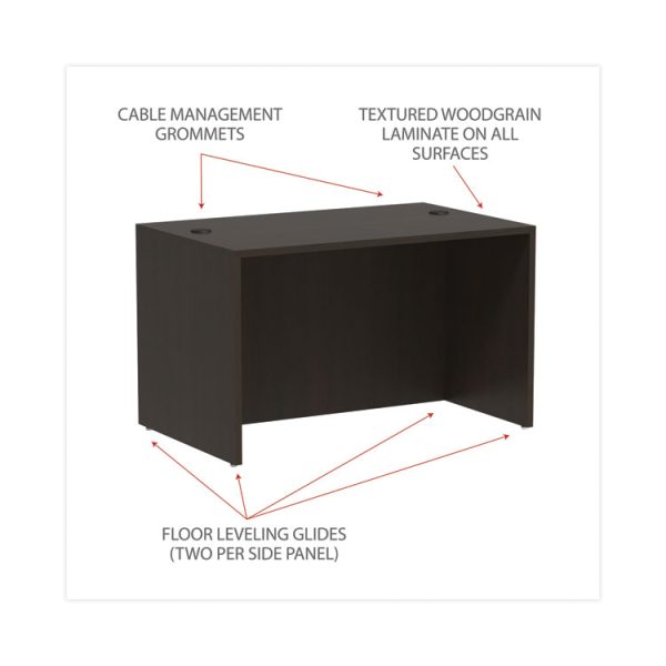 Alera Valencia Series Straight Front Desk Shell, 47.25" X 29.5" X 29.63", Espresso - Image 3