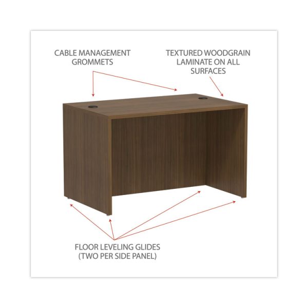 Alera Valencia Series Straight Front Desk Shell, 47.25" X 29.5" X 29.63", Modern Walnut - Image 3
