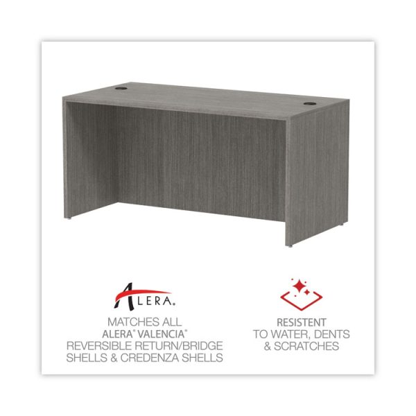 Alera Valencia Series Straight Front Desk Shell, 59.13" x 29.5" x 29.63", Gray - Image 4