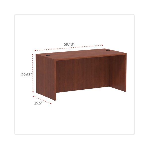 Alera Valencia Series Straight Front Desk Shell, 59.13" X 29.5" X 29.63", Medium Cherry - Image 2