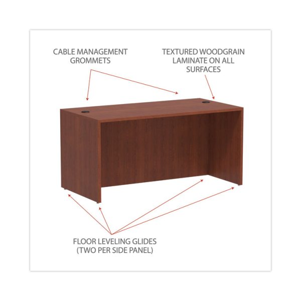Alera Valencia Series Straight Front Desk Shell, 59.13" X 29.5" X 29.63", Medium Cherry - Image 3
