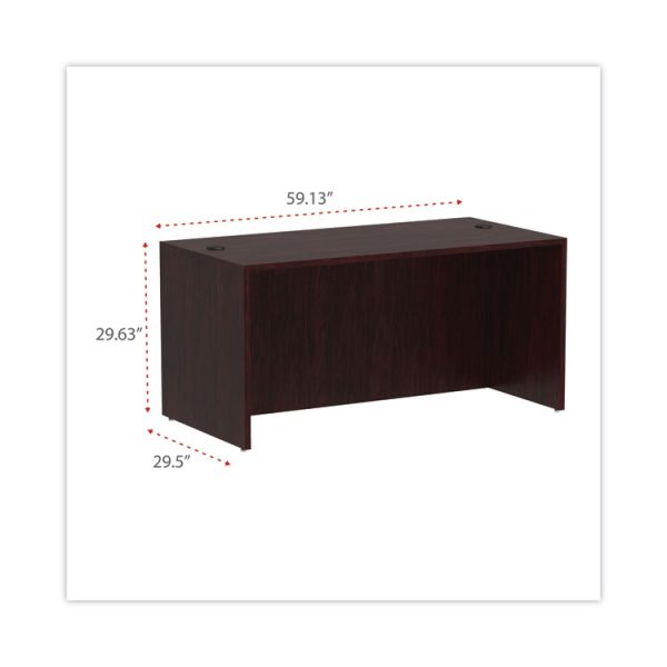 Alera Valencia Series Straight Front Desk Shell, 59.13" X 29.5" X 29.63", Mahogany - Image 2