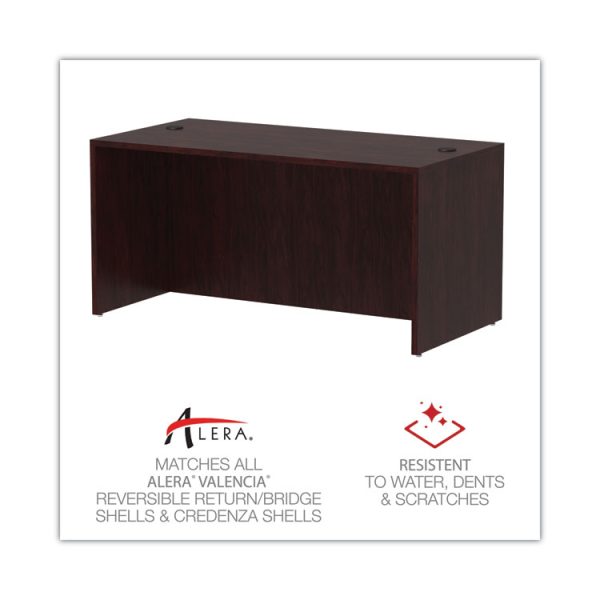 Alera Valencia Series Straight Front Desk Shell, 59.13" X 29.5" X 29.63", Mahogany - Image 4