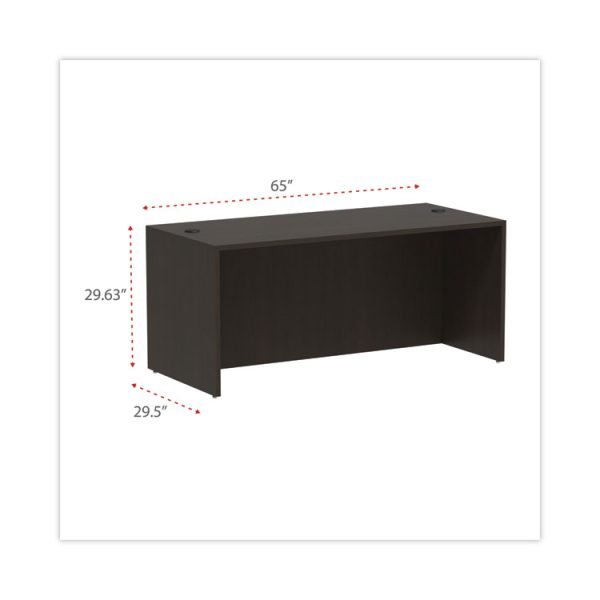 Alera Valencia Series Straight Front Desk Shell, 65" X 29.5" X 29.63", Espresso - Image 2