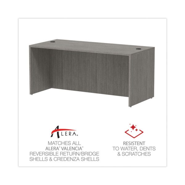 Alera Valencia Series Straight Front Desk Shell, 65" x 29.5" x 29.63", Gray - Image 4