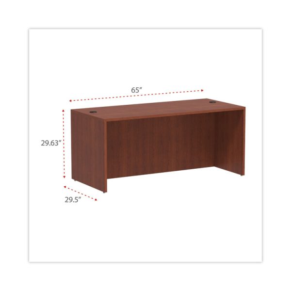 Alera Valencia Series Straight Front Desk Shell, 65" X 29.5" X 29.63", Medium Cherry - Image 2
