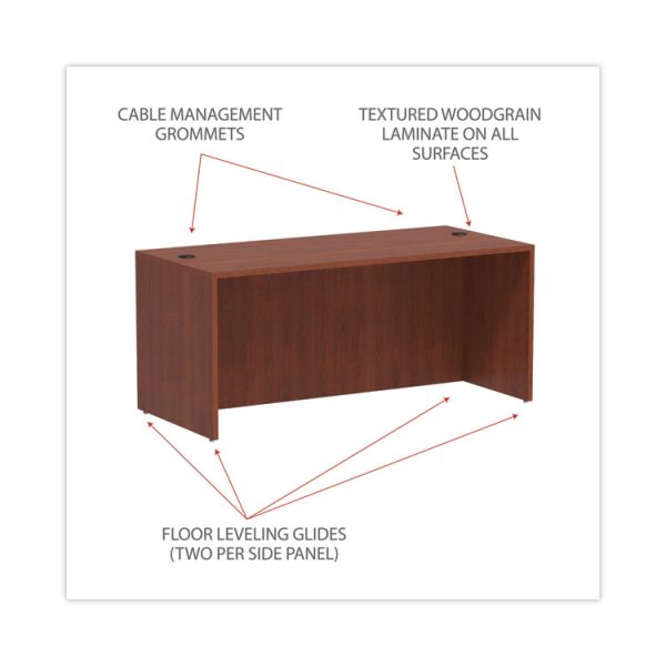 Alera Valencia Series Straight Front Desk Shell, 65" X 29.5" X 29.63", Medium Cherry - Image 3