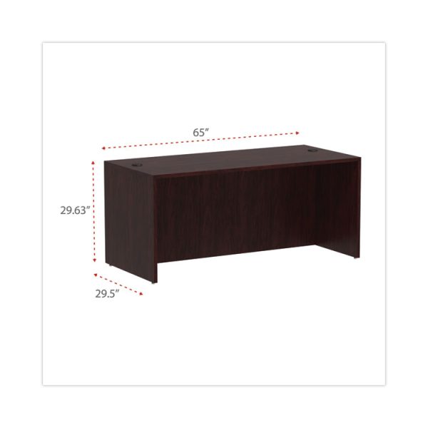 Alera Valencia Series Straight Front Desk Shell, 65" X 29.5" X 29.63", Mahogany - Image 2