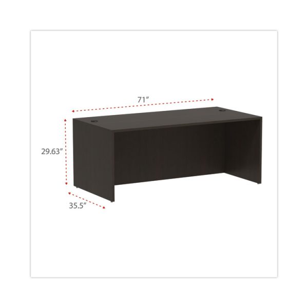 Alera Valencia Series Straight Front Desk Shell, 71" X 35.5" X 29.63", Espresso - Image 2