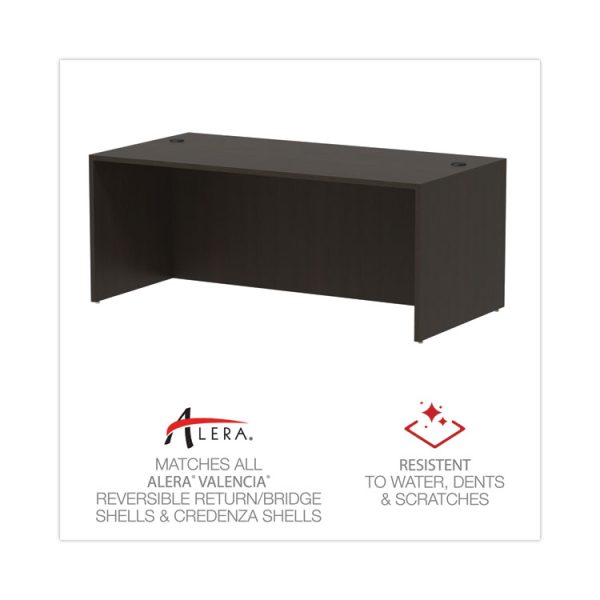 Alera Valencia Series Straight Front Desk Shell, 71" X 35.5" X 29.63", Espresso - Image 4
