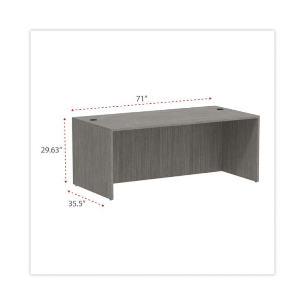 Alera Valencia Series Straight Front Desk Shell, 71" x 35.5" x 29.63", Gray - Image 2