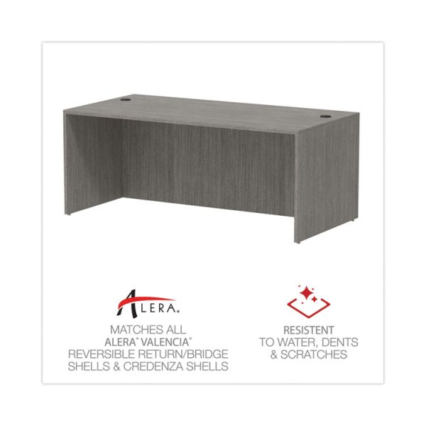 Alera Valencia Series Straight Front Desk Shell, 71" x 35.5" x 29.63", Gray - Image 4
