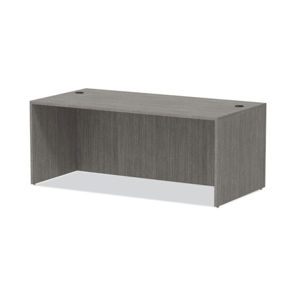 Alera Valencia Series Straight Front Desk Shell, 71" x 35.5" x 29.63", Gray - Image 8