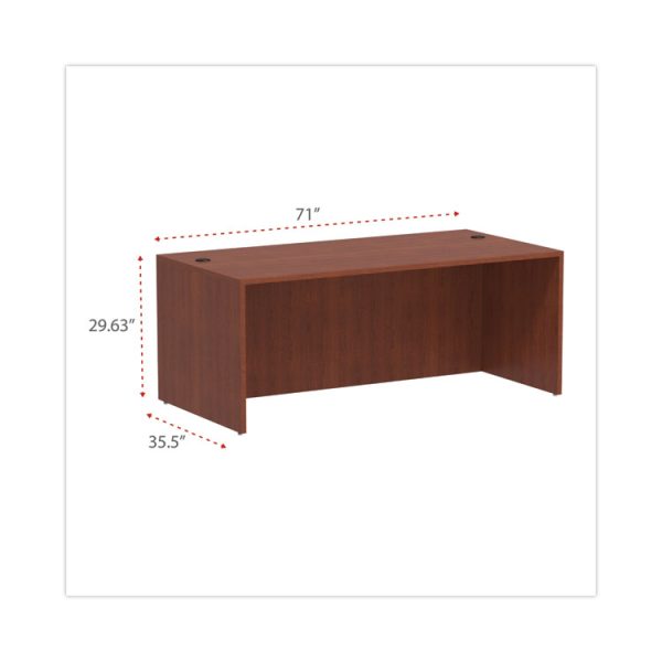 Alera Valencia Series Straight Front Desk Shell, 71" X 35.5" X 29.63", Medium Cherry - Image 2