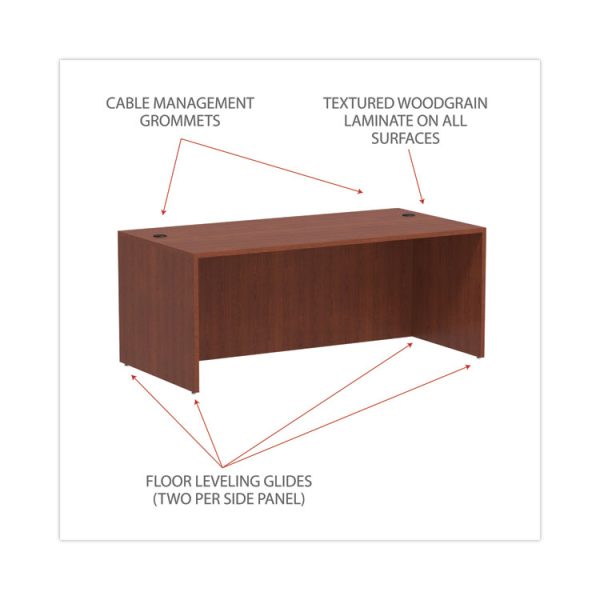 Alera Valencia Series Straight Front Desk Shell, 71" X 35.5" X 29.63", Medium Cherry - Image 3