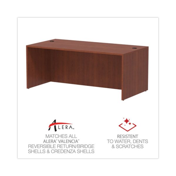 Alera Valencia Series Straight Front Desk Shell, 71" X 35.5" X 29.63", Medium Cherry - Image 4