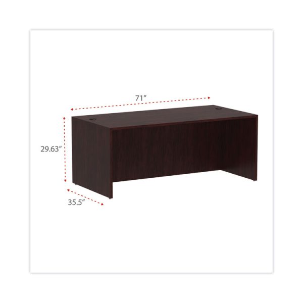 Alera Valencia Series Straight Front Desk Shell, 71" X 35.5" X 29.63", Mahogany - Image 2