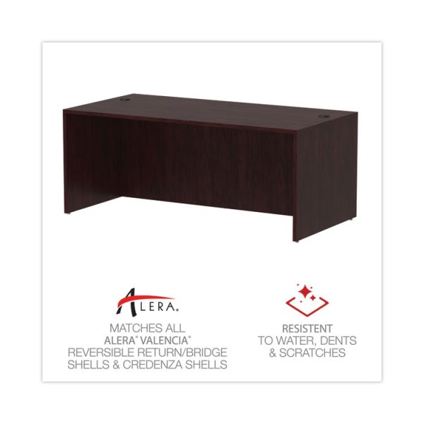 Alera Valencia Series Straight Front Desk Shell, 71" X 35.5" X 29.63", Mahogany - Image 4
