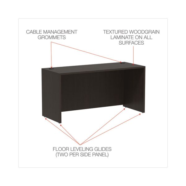 Alera Valencia Series Credenza Shell, 59.13w X 23.63d X 29.5h, Espresso - Image 3