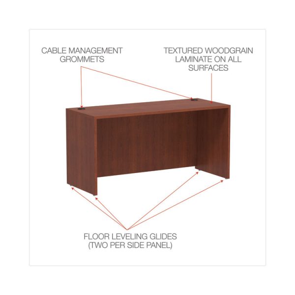 Alera Valencia Series Credenza Shell, 59.13w X 23.63d X 29.5h, Medium Cherry - Image 3