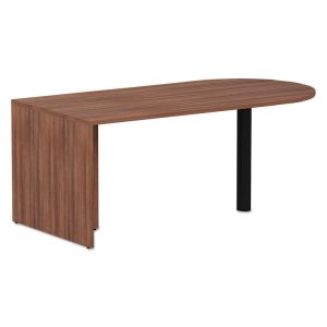 Alera Valencia Series D-Top Desk, 71" X 29.5" X 29.5", Modern Walnut